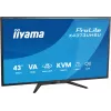 43 collu IIYAMA ProLite X4373UHSU-B2 LED 4K Ultra HD monitors, 3840×2160, VA panelis, 3 ms, 450 cd/m², USB 3.2 centrmezgls, skaļruņi, VESA, melns