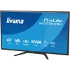 43 collu IIYAMA ProLite X4373UHSU-B2 LED 4K Ultra HD monitors, 3840×2160, VA panelis, 3 ms, 450 cd/m², USB 3.2 centrmezgls, skaļruņi, VESA, melns