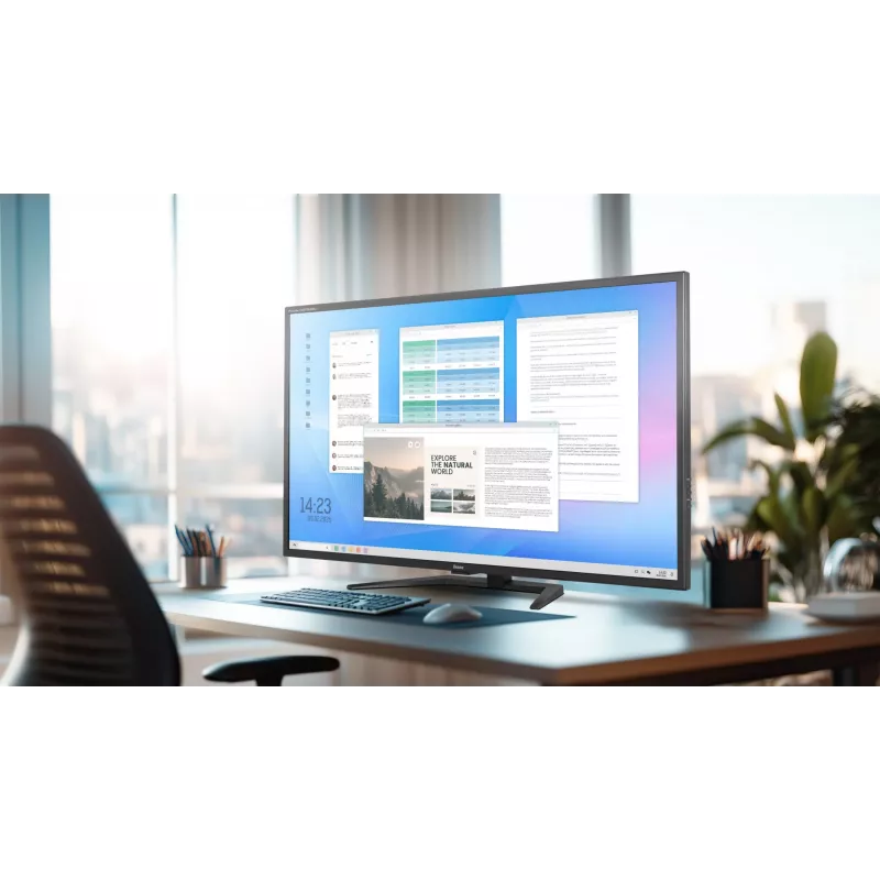 43 collu IIYAMA ProLite X4373UHSU-B2 LED 4K Ultra HD monitors, 3840×2160, VA panelis, 3 ms, 450 cd/m², USB 3.2 centrmezgls, skaļruņi, VESA, melns