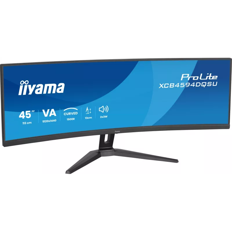 Datora monitors IIYAMA XCB4594DQSU-B1 44 collas (111,8 cm) izliekts Dual QHD 5120×1440 VA LED, 2 ms, USB-C, USB 3.2, VESA, skaļruņi