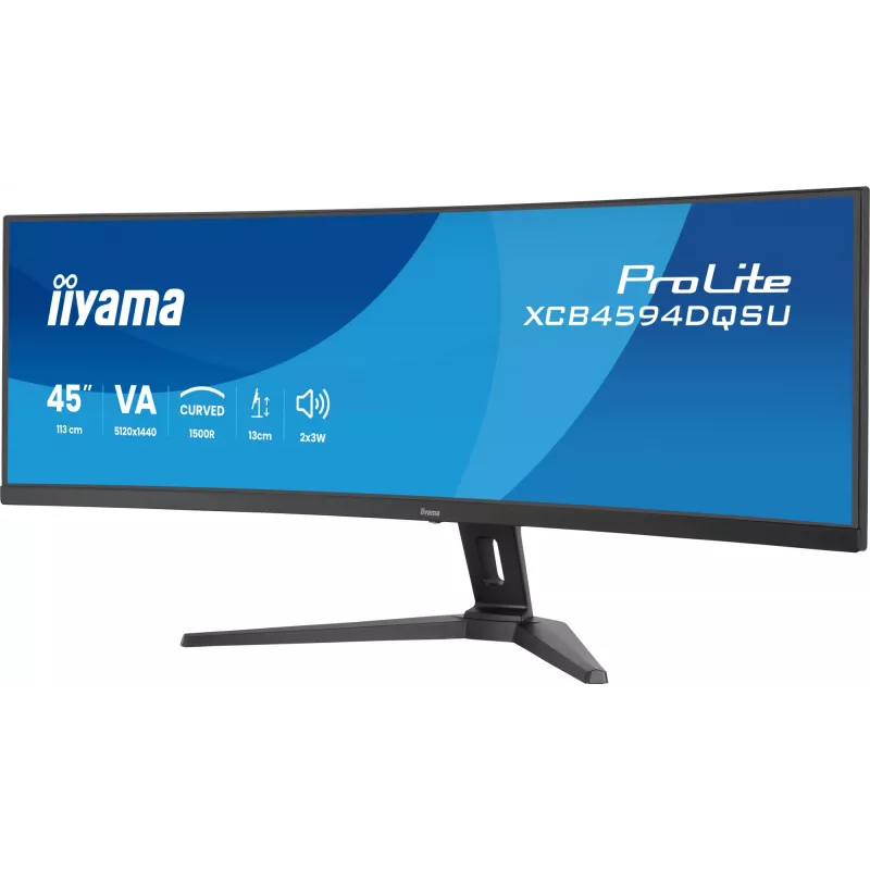 Datora monitors IIYAMA XCB4594DQSU-B1 44 collas (111,8 cm) izliekts Dual QHD 5120×1440 VA LED, 2 ms, USB-C, USB 3.2, VESA, skaļruņi
