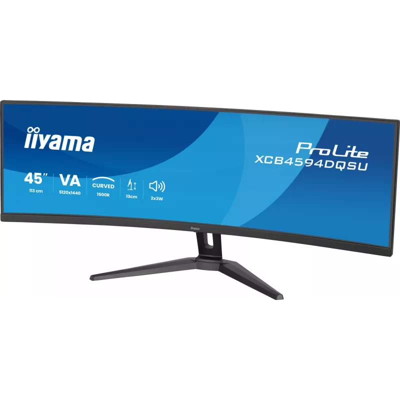 Datora monitors IIYAMA XCB4594DQSU-B1 44 collas (111,8 cm) izliekts Dual QHD 5120×1440 VA LED, 2 ms, USB-C, USB 3.2, VESA, skaļruņi