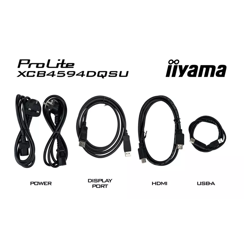 Datora monitors IIYAMA XCB4594DQSU-B1 44 collas (111,8 cm) izliekts Dual QHD 5120×1440 VA LED, 2 ms, USB-C, USB 3.2, VESA, skaļruņi