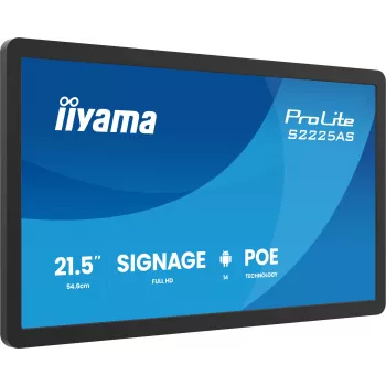 iiyama ProLite S2225AS-B1P digitālā izkārtne plakanais panelis 54,6 cm (21,5 collas) LCD Wi-Fi 500 cd/m² Full HD melns iebūvēts procesors Android 24/7