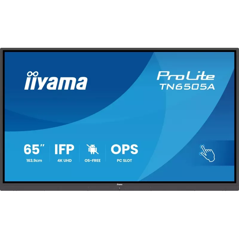 iiyama TN6505A-B1AG Signage Display Interaktīvs plakanais panelis 163,8 cm (64,5 collas) 500 cd/m² 4K Ultra HD Melns Skārienjūtīgs ekrāns