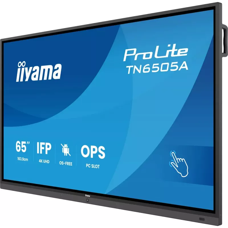 iiyama TN6505A-B1AG Signage Display Interaktīvs plakanais panelis 163,8 cm (64,5 collas) 500 cd/m² 4K Ultra HD Melns Skārienjūtīgs ekrāns