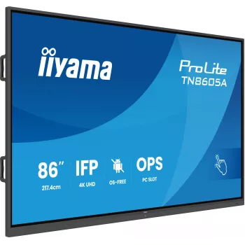 iiyama TN8605A-B1AG Signage Display Interaktīvs plakanais panelis 2,17 m (85,6 collas) 500 cd/m² 4K Ultra HD Melns Skārienjūtīgs