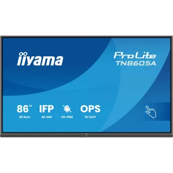 iiyama TN8605A-B1AG Signage Display Interaktīvs plakanais panelis 2,17 m (85,6 collas) 500 cd/m² 4K Ultra HD Melns Skārienjūtīgs