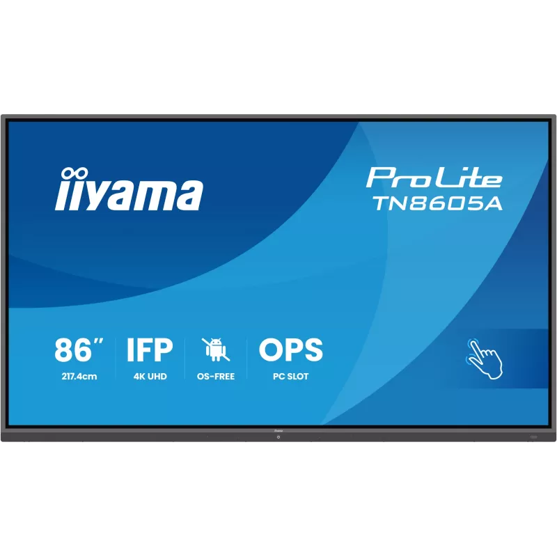 iiyama TN8605A-B1AG Signage Display Interaktīvs plakanais panelis 2,17 m (85,6 collas) 500 cd/m² 4K Ultra HD Melns Skārienjūtīgs