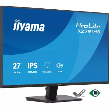 Datora monitors IIYAMA ProLite X2791HS-B1 27 collas IPS Full HD 1920x1080 LED matēts, iebūvēti skaļruņi, VESA stiprinājums, melns