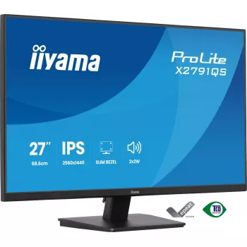 iiyama ProLite X2791QS-B1 datora monitors 68,6 cm (27 collas) 2560 x 1440 pikseļi Quad HD LED Melns