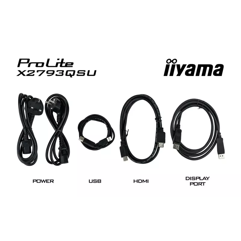 27 collu IIYAMA ProLite X2793QSU-B1 Quad HD 2560x1440 IPS LED monitors, 1 ms, USB centrmezgls, skaļruņi, VESA