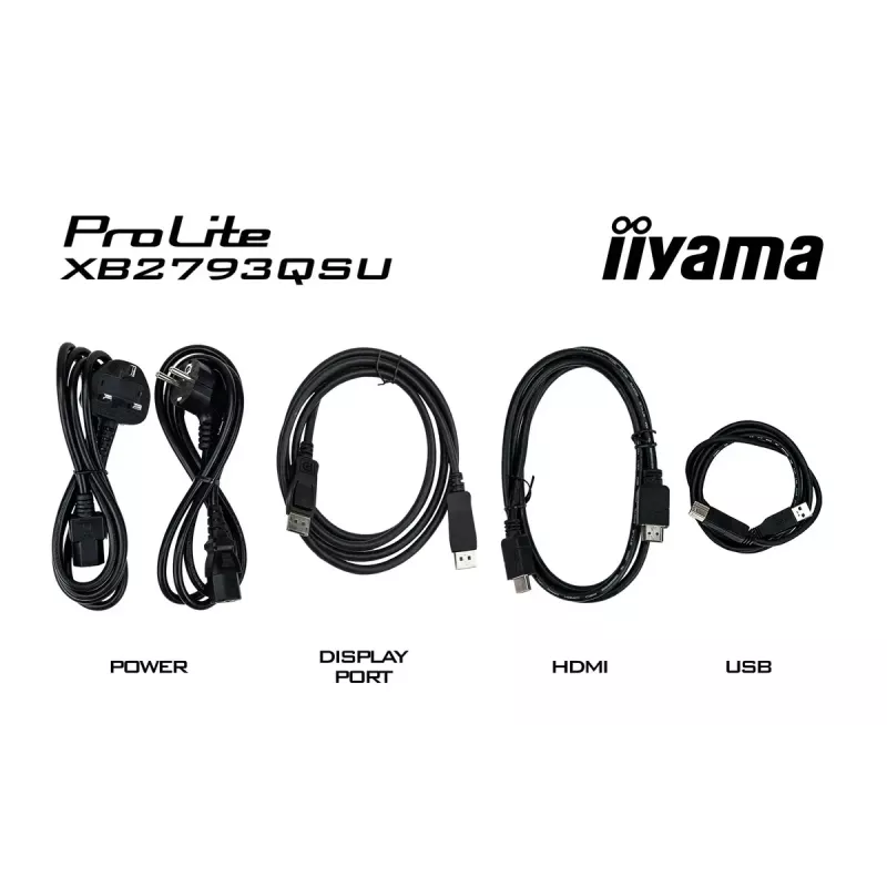 Monitors IIYAMA ProLite XB2793QSU-B1 27 collas (68,6 cm) IPS LED Quad HD 2560x1440, matēts, USB centrmezgls, skaļruņi, VESA, augstuma regulēšana, melns