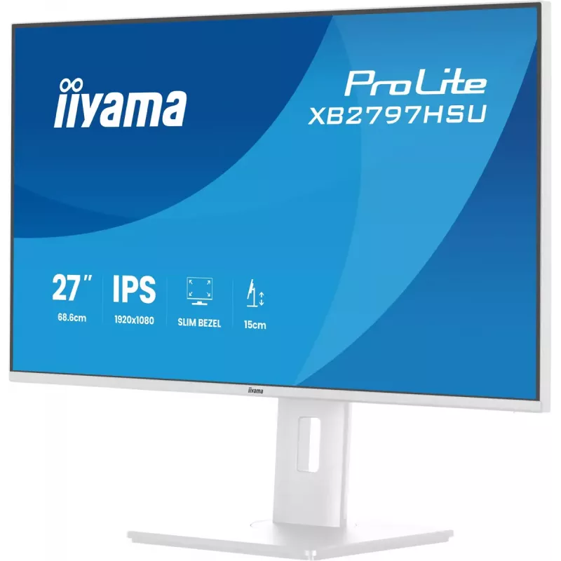 iiyama ProLite XB2797HSU-W1 datora monitors 68,6 cm (27 collas) 1920 x 1080 pikseļi Full HD LED Balts