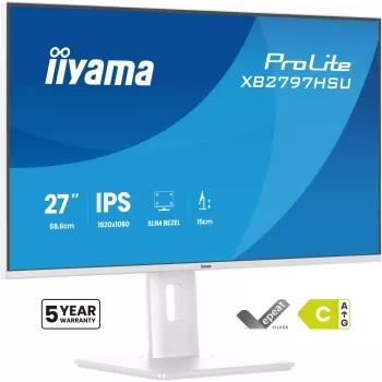 iiyama ProLite XB2797HSU-W1 datora monitors 68,6 cm (27 collas) 1920 x 1080 pikseļi Full HD LED Balts