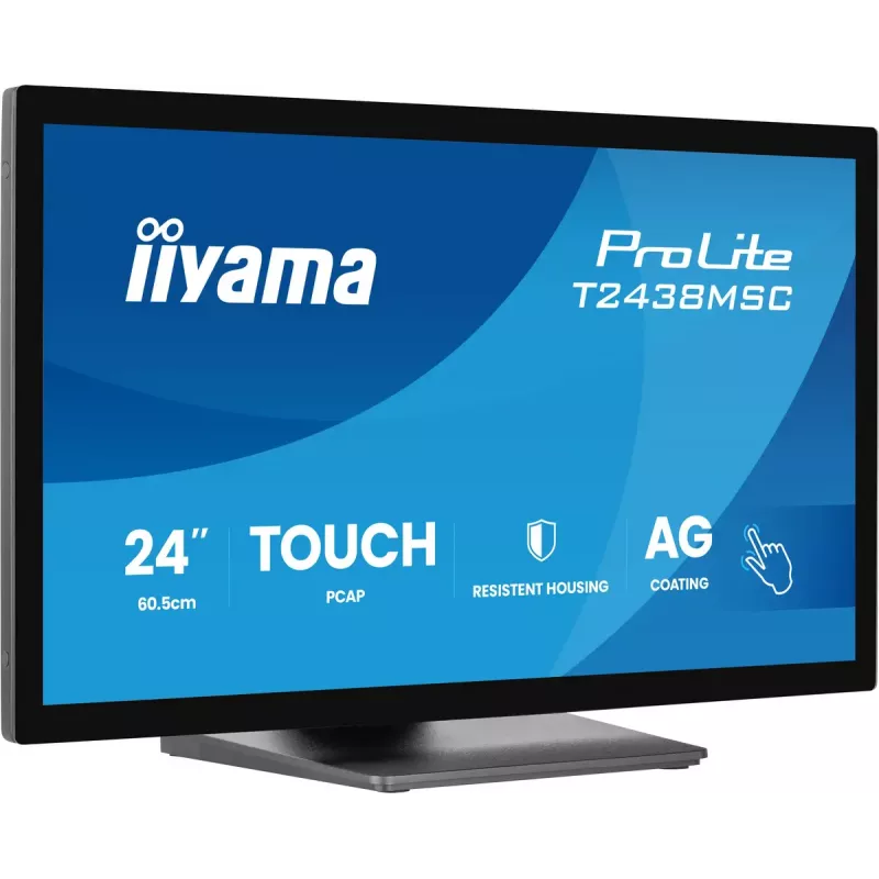 iiyama ProLite T2438MSC-B2 datora monitors 60,5 cm (23,8 collas) 1920 x 1080 pikseļi Full HD LED skārienekrāns Melns