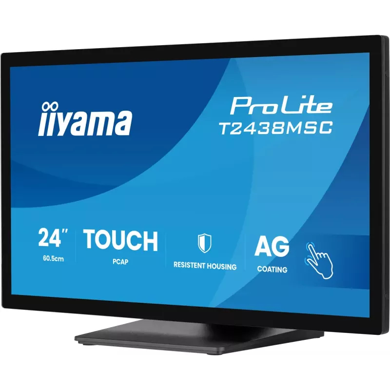 iiyama ProLite T2438MSC-B2 datora monitors 60,5 cm (23,8 collas) 1920 x 1080 pikseļi Full HD LED skārienekrāns Melns