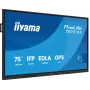 Interaktīvais plakanais panelis IIYAMA TE7513A-B2AG 75 collu 4K UHD skārienekrāns, 500 cd/m², Wi‑Fi, Android, 24/7