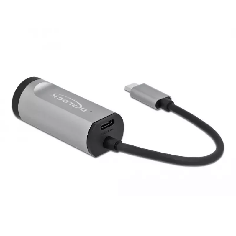 USB Type-C adapteris DeLOCK 64116 Gigabit LAN Power Delivery pelēks
