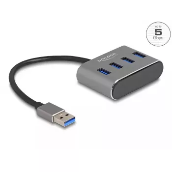 DeLOCK 63190 USB centrmezgls 3.2 Gen 1 Type-A 5000 Mbit/s Melns