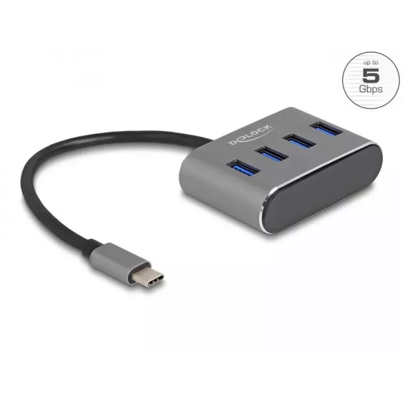 DeLOCK 63223 USB 3.2 Gen 1 Type-C centrmezgls 5000 Mbit/s melns