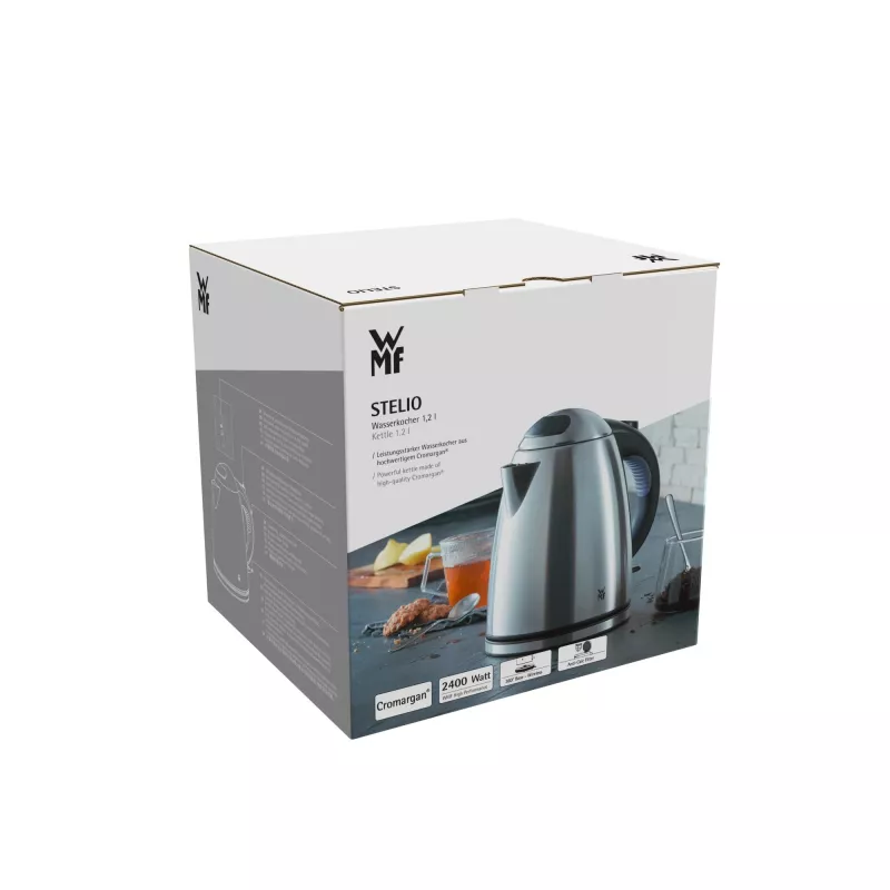WMF Stelio 0413010012 elektriskā tējkanna 1,2 l 2400 W Melna, Nerūsējošais tērauds