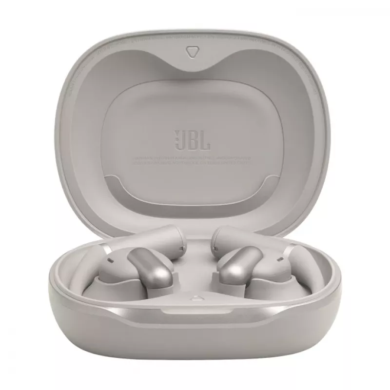 Headset JBL Sense Pro TWS ausu āķis zvaniem un mūzikai, 20–40 000 Hz, USB‑C uzlādes statīvs, pelēks, 95,2 g