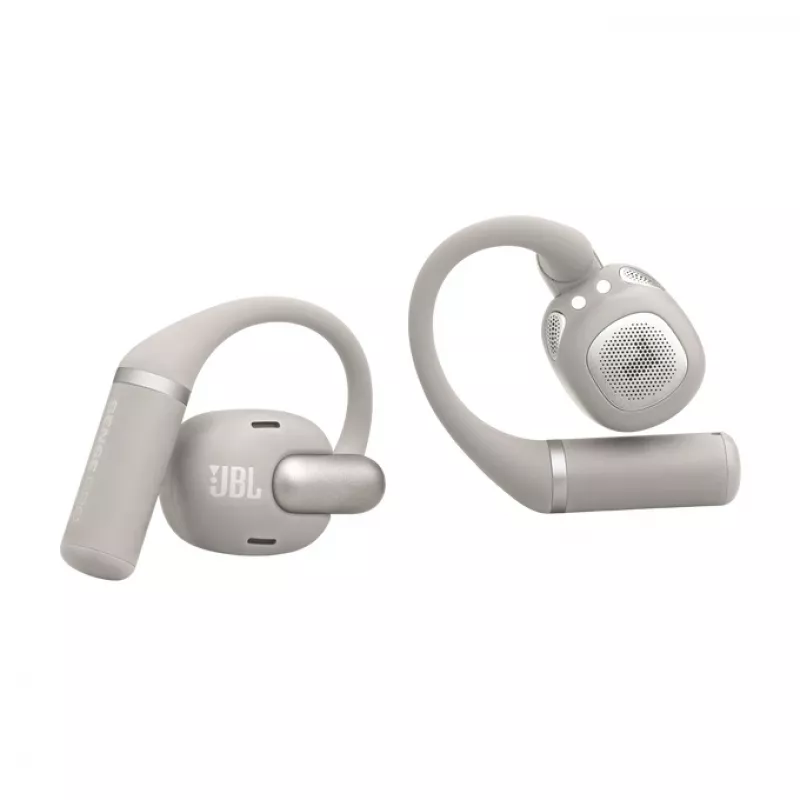 Headset JBL Sense Pro TWS ausu āķis zvaniem un mūzikai, 20–40 000 Hz, USB‑C uzlādes statīvs, pelēks, 95,2 g