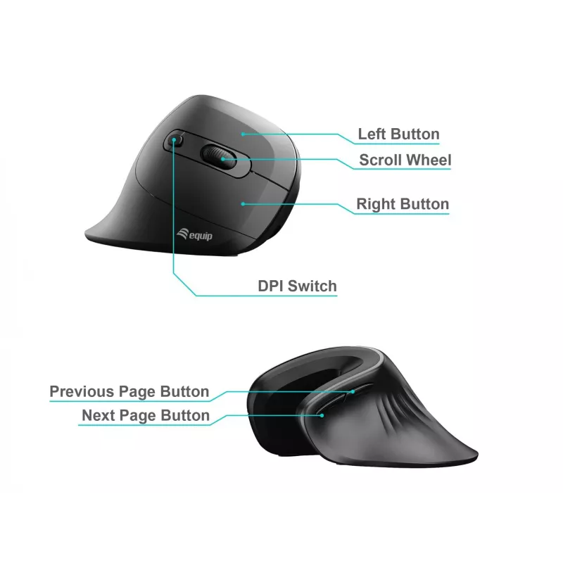 Equip 245119 pele Universāla labās rokas USB Type-A + USB Type-C Optiskā 7200 DPI