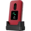 Feature phone Doro Leva E30 clamshell, 2.8 inch (7.11 cm) 320x240, Single SIM, 0.3 MP camera, 1150 mAh, IP55, Red/balta