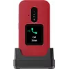 Feature phone Doro Leva E30 clamshell, 2.8 inch (7.11 cm) 320x240, Single SIM, 0.3 MP camera, 1150 mAh, IP55, Red/balta
