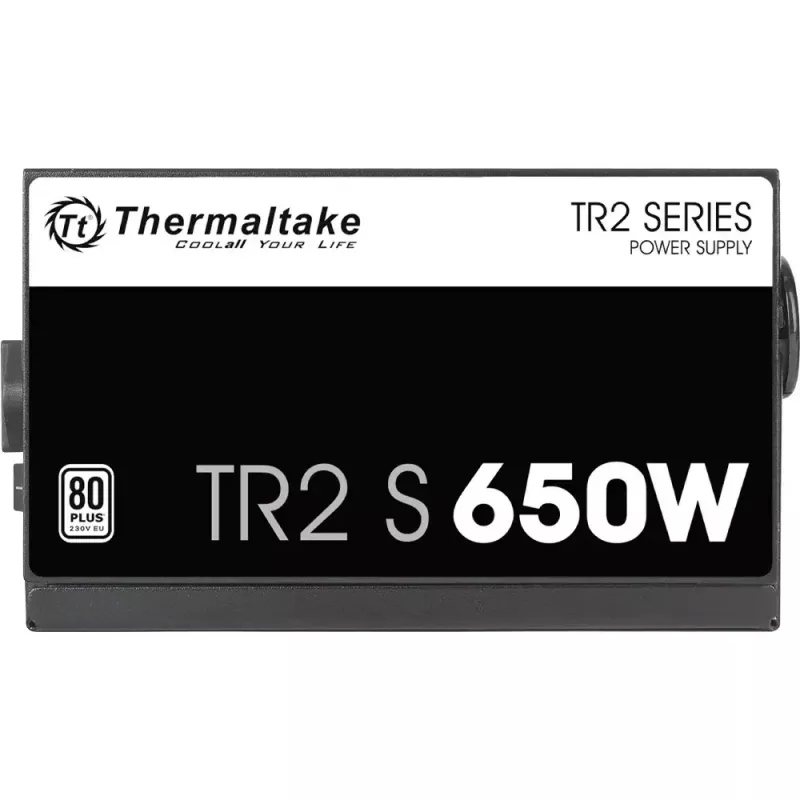 Barošanas bloks Thermaltake TR2 S 650W — ATX, 20+4 kontaktu, 80 PLUS, 120 mm ventilators, melns