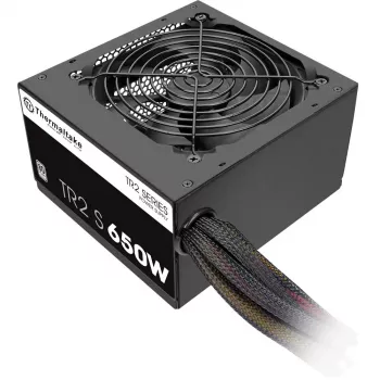 Barošanas bloks Thermaltake TR2 S 650W — ATX, 20+4 kontaktu, 80 PLUS, 120 mm ventilators, melns