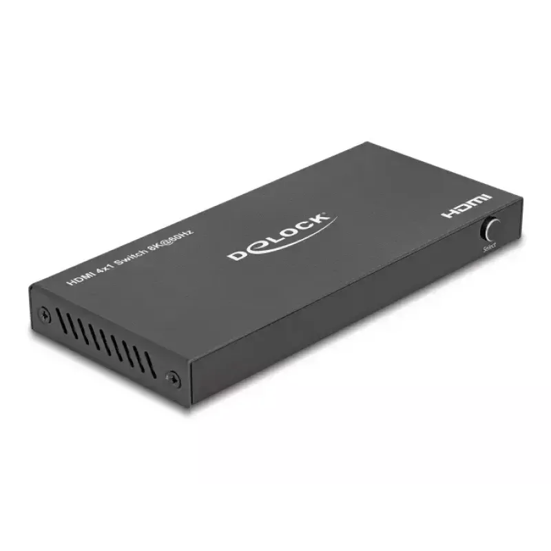 DeLOCK HDMI pārslēgs 4 x HDMI ieeja uz 1 x HDMI izeja 8K 60 Hz Melns