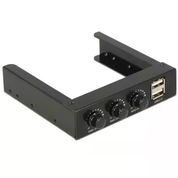 Ventilatora ātruma kontrolleris DeLOCK 62714 3 kanālu melns
