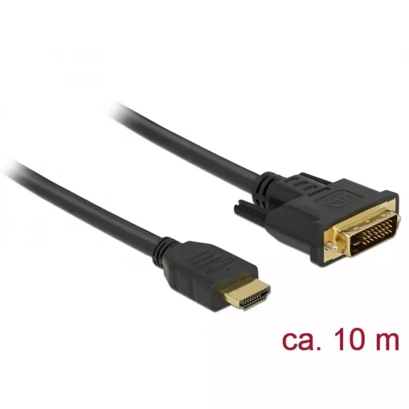 Video kabeļa adapteris DeLOCK 85657 10m HDMI A tipa DVI melns