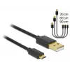 USB kabelis DeLOCK 83680 USB 2.0 USB A Micro-USB B Melns