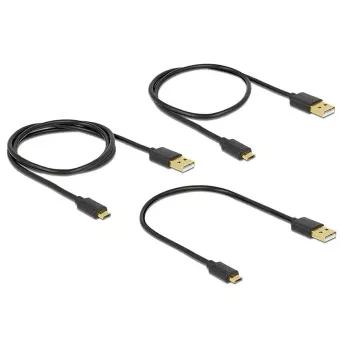 USB kabelis DeLOCK 83680 USB 2.0 USB A Micro-USB B Melns