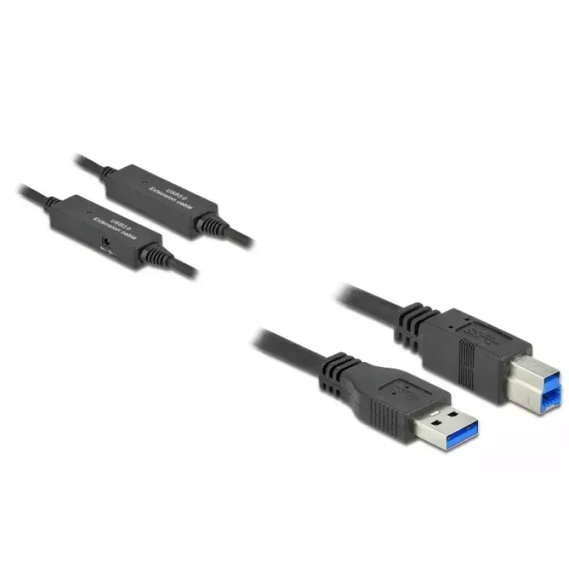 USB kabelis DeLOCK 85380 USB 3.2 Gen 1 10 m USB A USB B melns