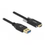 USB kabelis DeLOCK 84019 2m USB 3.2 Gen 1 USB A USB C melns