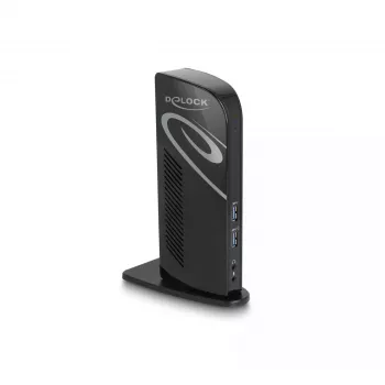 DeLOCK USB dokstacija ar diviem DisplayPort izvadiem, 4K, USB 3.2, LAN un audio