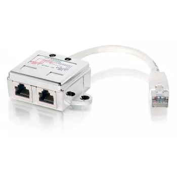 2-Port Cat.5e RJ45 Splitter, Equip 127603, Metallic/balta, 0.15m