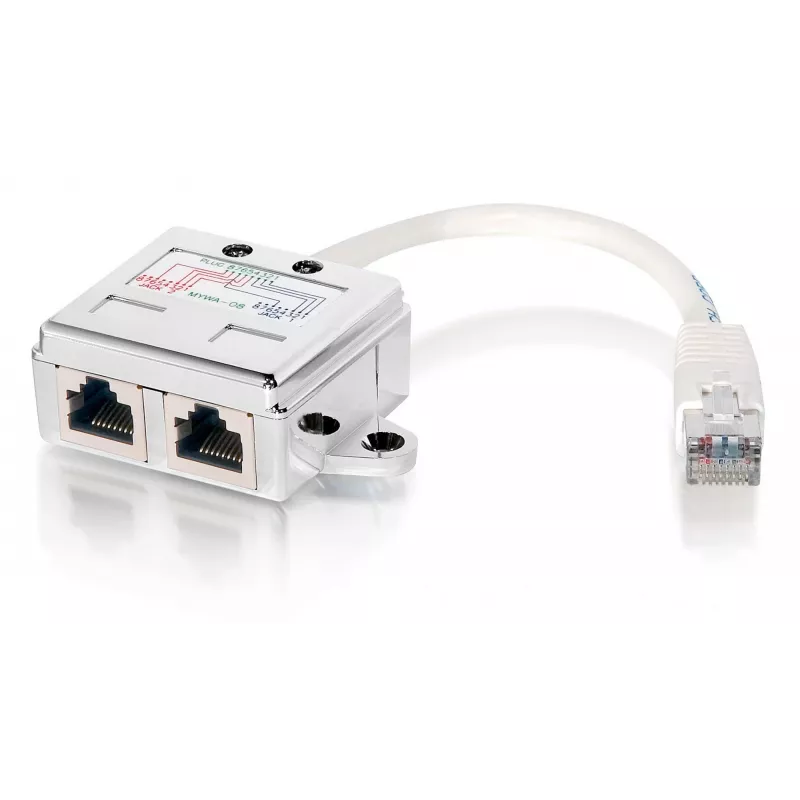 2-Port Cat.5e RJ45 Splitter, Equip 127603, Metallic/balta, 0.15m