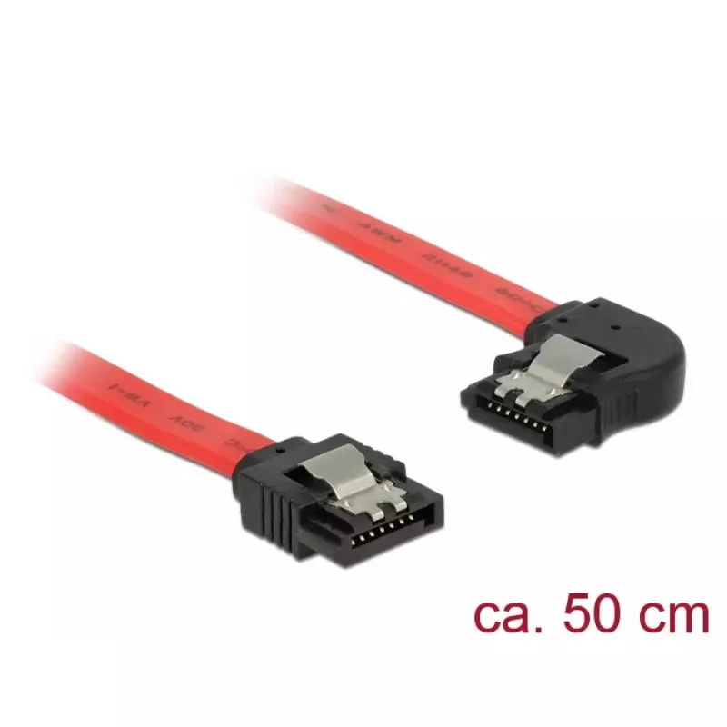 SATA kabelis DeLOCK 83964 0,5 m melns-sarkans