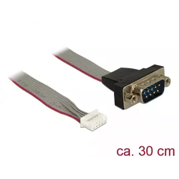 Seriālais kabelis DeLOCK 89632 melns pelēks sarkans 0,3 m DB-9