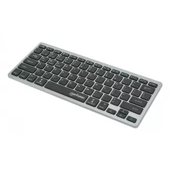 Manhattan Ultra plāns Dual-Mode bezvadu tastatūra, vācu QWERTZ izkārtojums, Bluetooth (v3.0) un bezvadu (2.4 GHz), 78 zema profila šķērveida taustiņi, automātiska enerģijas pārvaldība, darbības rādiuss 10 m, USB-A mikro uztvērējs, AAA baterija (iekļauta), Windows un Mac, trīs gadu garantija