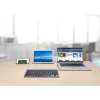Manhattan Ultra plāns Dual-Mode bezvadu tastatūra, vācu QWERTZ izkārtojums, Bluetooth (v3.0) un bezvadu (2.4 GHz), 78 zema profila šķērveida taustiņi, automātiska enerģijas pārvaldība, darbības rādiuss 10 m, USB-A mikro uztvērējs, AAA baterija (iekļauta), Windows un Mac, trīs gadu garantija
