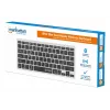 Manhattan Ultra plāns Dual-Mode bezvadu tastatūra, vācu QWERTZ izkārtojums, Bluetooth (v3.0) un bezvadu (2.4 GHz), 78 zema profila šķērveida taustiņi, automātiska enerģijas pārvaldība, darbības rādiuss 10 m, USB-A mikro uztvērējs, AAA baterija (iekļauta), Windows un Mac, trīs gadu garantija