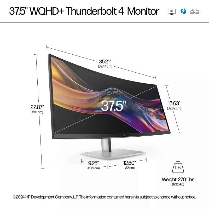 HP Series 7 Pro 37,5 collu WQHD+ Thunderbolt 4 monitors — 738pu