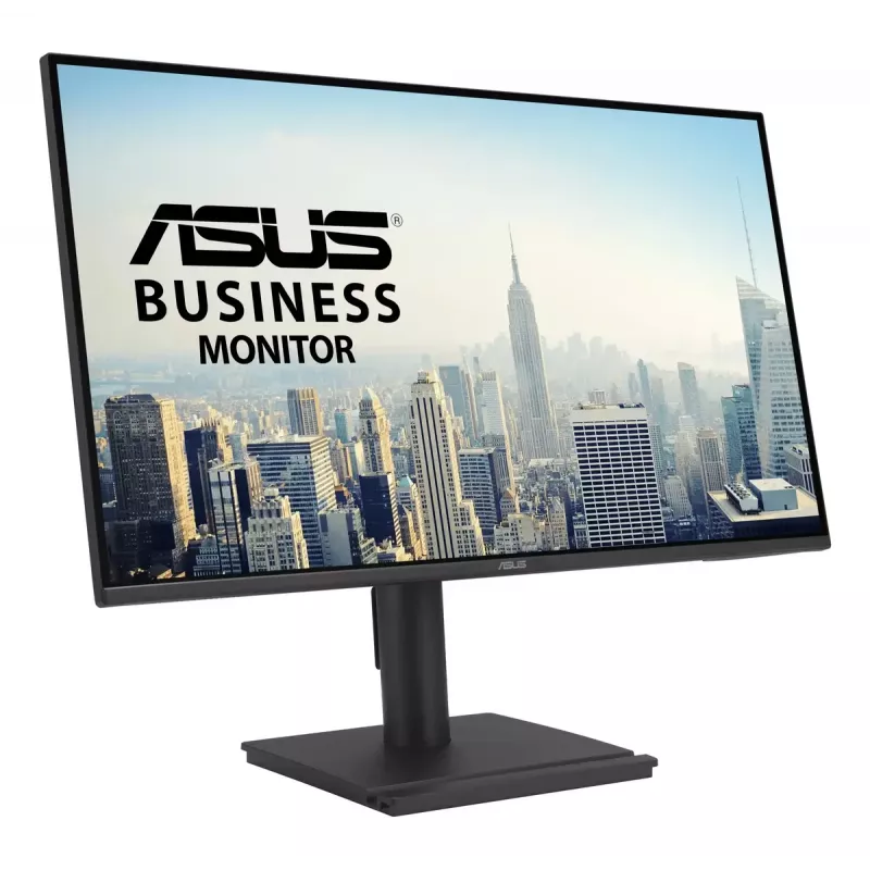 ASUS BE27AQ 27 collu IPS LCD monitors, 2560 x 1440 WQHD, 5 ms, USB 3.2 centrmezgls, augstumā regulējams, VESA, iebūvēti skaļruņi, melns